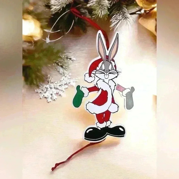 Kurt Adler Other - Kurt Adler TM&C 1996 Warner Brothers Wooden Bugs Bunny Movable Ornament VTG
